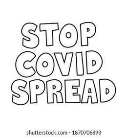stop covid spread lettering doodle line style icon vector illustration design