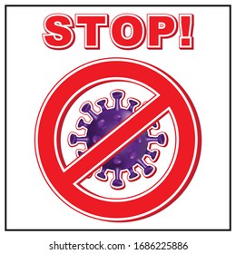 Stop Covid19 3D Design Logo
