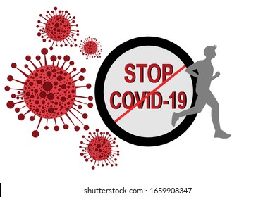 Stop COVID-19 concept with stop covid-19sign vector illustration.covid-19 prevention design background