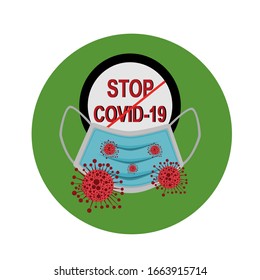 Stop COVID-19 concept with stop covid-19sign vector illustration.covid-19 prevention design background