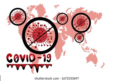 Detener el concepto COVID-19 con la ilustración del vector stop covid-19sign.covid-19 fondo de diseño de prevención