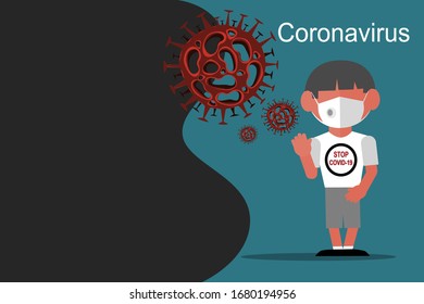Stop COVID-19 concept with stop covid-19sign vector illustration.covid-19 prevention design background