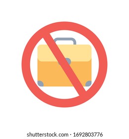 Stopp-covid19-Konzept, ohne Symbol auf weißem Hintergrund zu arbeiten, flacher Stil, Vektorillustration-Illustration