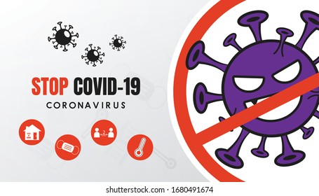 stop covid-19 (coronavirus) banner design