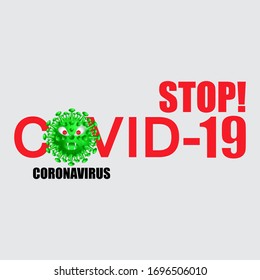 Stop Covid-19 Coronavirus Letter.3D Coronavirus Icon