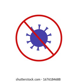 Stop COVID-19. Stop the coronavirus pandemic.  Blue and red. Vector illustration 