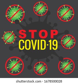 Detener el símbolo COVID-19 (coronavirus) vector