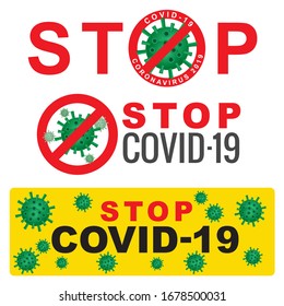 Detener el símbolo COVID-19 (coronavirus) vector