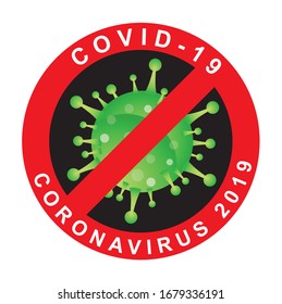 Stop COVID-19 (coronavirus) symbol vector