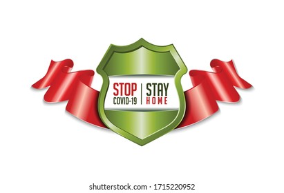 Stop COVID-19 emblem, eps 10 vector graphic 