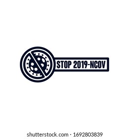 stop covid19 forbidden sign icon, over white background, line style, vector illustration