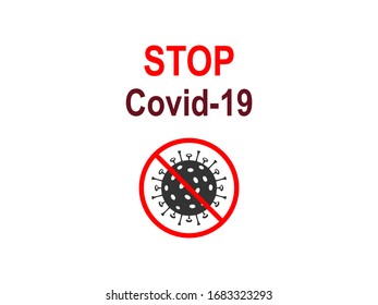 Icono de Stop covid-19. Ilustración vectorial, diseño plano.