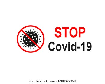 Stoppt das Covid-19 Icon. Vektorillustration, Flachdesign.