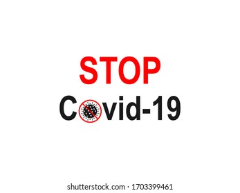 Stop covid-19 icon. Vector illustration, flat design.