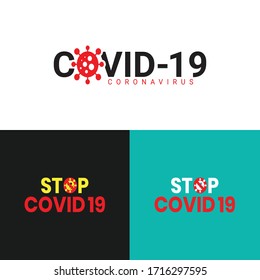 Stop Covid19 Logo - Coronavirus Logo Template