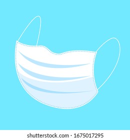 Stop COVID-19. Medical mask protective on blue background. Healthcare and medical concept. Vector illustration