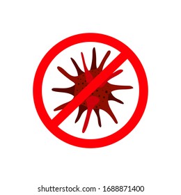 Stop COVID-19. Prevent coronavirus. Template vector icon on a white background. Infection virus concept. Flat illustration.