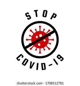 Stop COVID-19 sign icon vector. You can use for illustration, background, print, website, add to presentation slide, etc