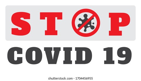 Stop Covid19 sign on white background drawing by illustration 