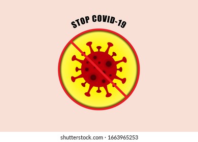 Stop COVID-19 sign, Stop spread of virus, Protection against virus outbreaks symbol