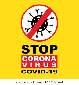 Stop Covid-19 Sign & Symbol, vector Illustration concept coronavirus COVID-19.