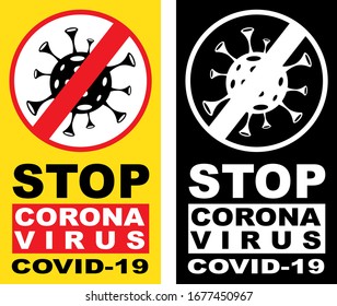 Stop Covid-19 Sign & Symbol, vector Illustration concept coronavirus COVID-19.