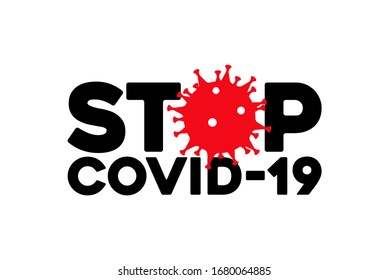 Stop Covid-19 Signo y símbolo, concepto de ilustración vectorial coronavirus COVID-19.