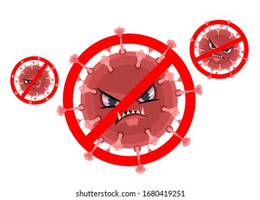 Stop Covid-19 Sign & Symbol, vector illustration virus concept (MERS, coronavirus)