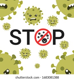 Stop Covid-19 Sign & Symbol, vector Illustration concept coronavirus COVID-19