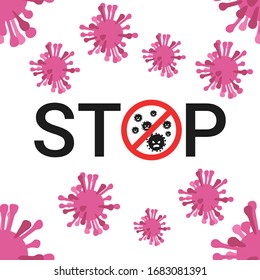 Stop Covid-19 Sign & Symbol, vector Illustration concept coronavirus COVID-19