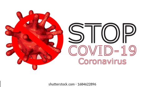 Stop Covid-19 Sign & Symbol, vector Illustration concept coronavirus COVID-19. virus wuhan from china. on white background.