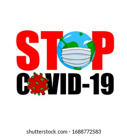 Stop Covid-19 Sign & Symbol, vector Illustration concept coronavirus COVID-19. virus wuhan from china.