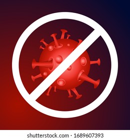 Stop Covid-19 Sign & Symbol, vector Illustration concept coronavirus COVID-19. virus wuhan from china. Covid-19 Coronavirus concept inscription typography design logo