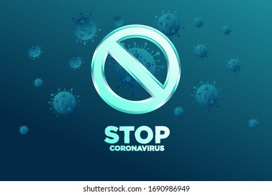 Stop Covid-19 Sign & Symbol, vector Illustration concept coronavirus COVID-19. virus wuhan from china.