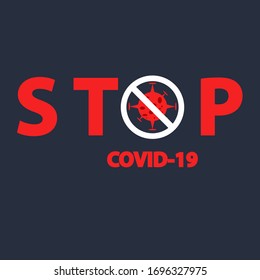 Stop covid-19 sign & symbol Vector