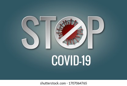 Stop Covid-19 Sign Symbol, vector Illustration concept coronavirus COVID-19. virus.
