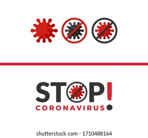 Stopp Covid-19 Zeichen & Symbol, Vektorillustration Illustration Konzept coronavirus COVID-19