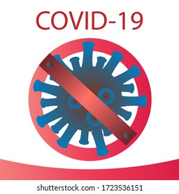 Corona-Virus-Präventivsymbol. rote und schwarze Farbe auf weißem Hintergrund verhindern