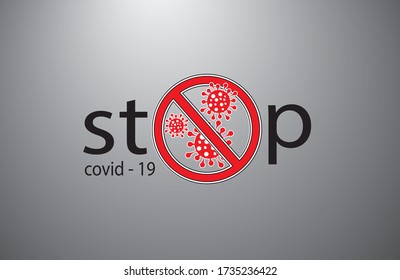 Stop Covid-19 Sign & Symbol, vector Ilustración concepto coronavirus COVID-19