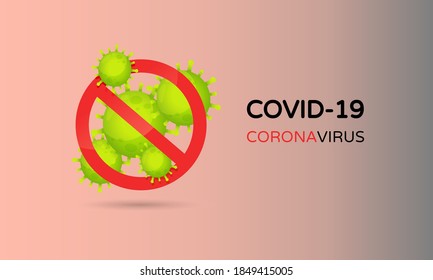Stop Covid-19 Sign & Symbol, vector Illustration concept coronavirus COVID-19. 