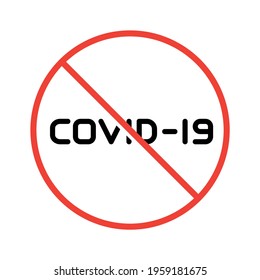 Stop Covid-19. Simple design. Line vector. Isolated on white background.
