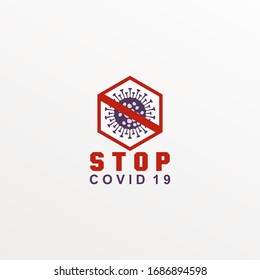 STOP COVID-19 syimbol, wuhan coronavirus 2019 graphic vector sign