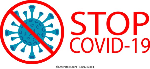 Parar ilustración vectorial de símbolo covid-19