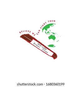 Stop Covid-19 text, vector Illustration concept coronavirus COVID-19. virus wuhan from china