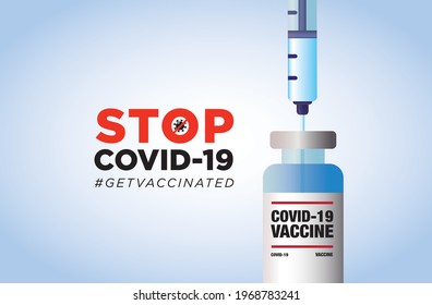 stop covid-19 vaccine icon signage