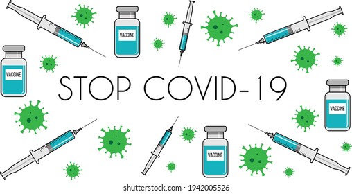 COVID-19-Vektorbanner auf weißem Hintergrund anhalten