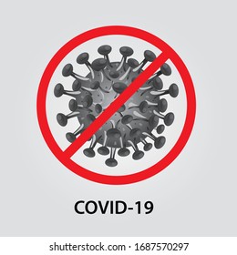 Stop Covid-19 vector. Covid-19 corona virus Macro vector