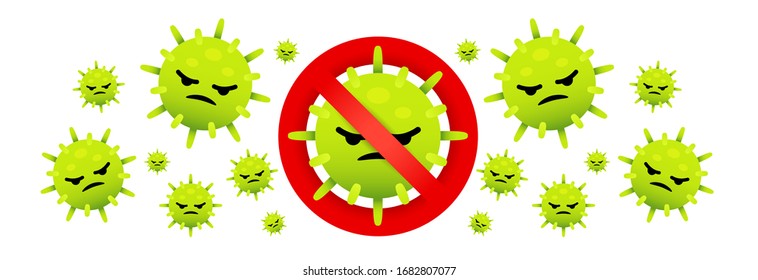 Stop COVID-19 vector, Coronavirus vector, cancer and virus vector on white background. Kill COVID-19. COVID-19 is die. Stop cancer.