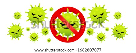 Stop COVID-19 vector, Coronavirus vector, cancer and virus vector on white background. Kill COVID-19. COVID-19 is die. Stop cancer.