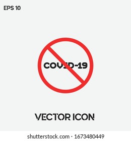 "Stop COVID-19" vector icon illustration.Ui/Ux. Premium quality.